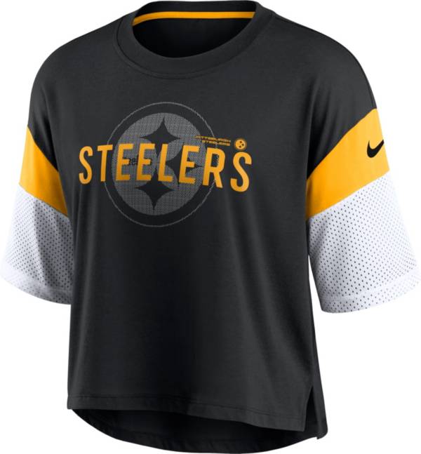 Nike Women's Pittsburgh Steelers Cropped Black T-Shirt product image
