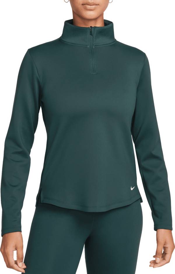 Blue NIKE PRO Dri-Fit Long Sleeve Pullover 1/2 Zip Athletic Wear Top -  Womens L