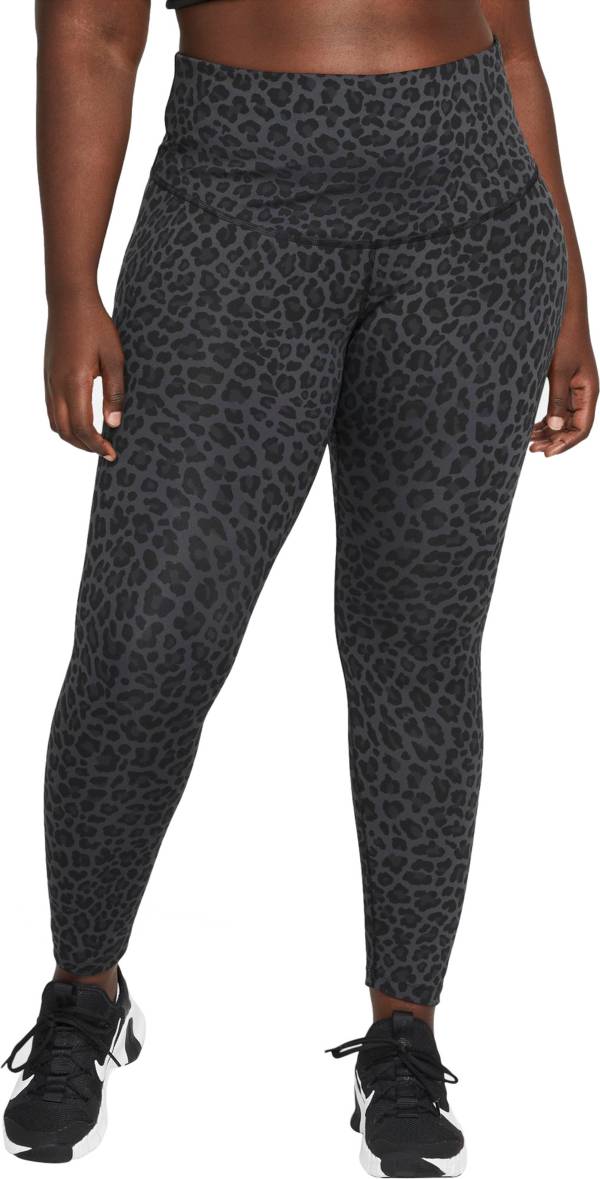 Nike Pro Womens Mid-Rise 7/8 Printed Leggings Black XS