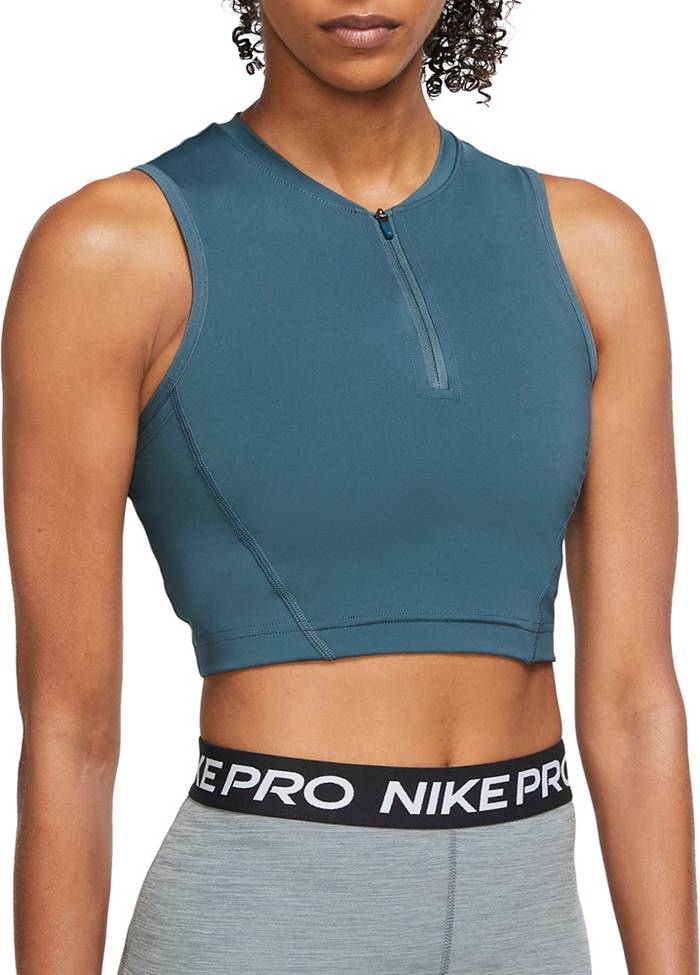 Nike Women's Pro Dri-Fit Cropped Tank Top, XXL, Black