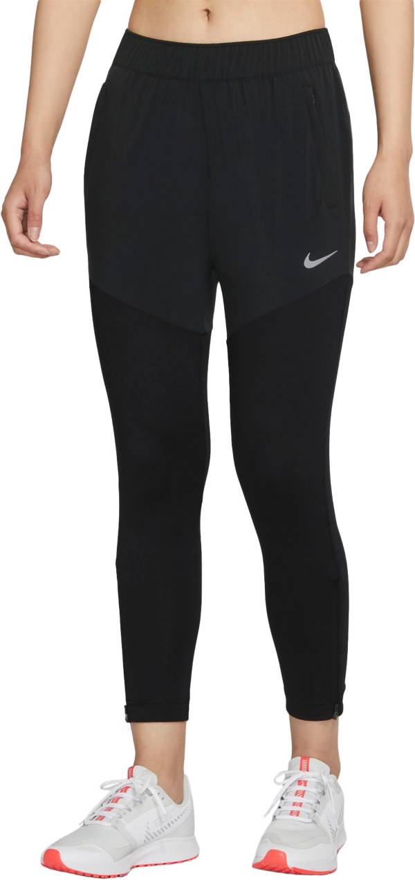 Nike Dri-Fit Womens Leggings Black Size Small Running Pants Zipper Pocket B7