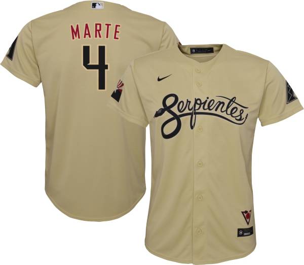 Nike Youth Arizona Diamondbacks Ketel Marte #4 Gold 2021 City Connect Cool Base Jersey