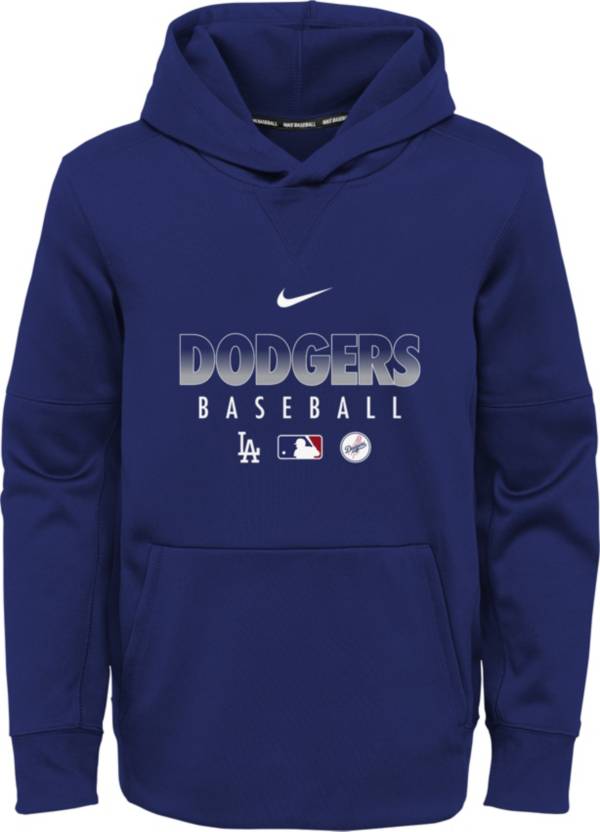 Nike Youth Los Angeles Dodgers Royal Therma Pullover Hoodie