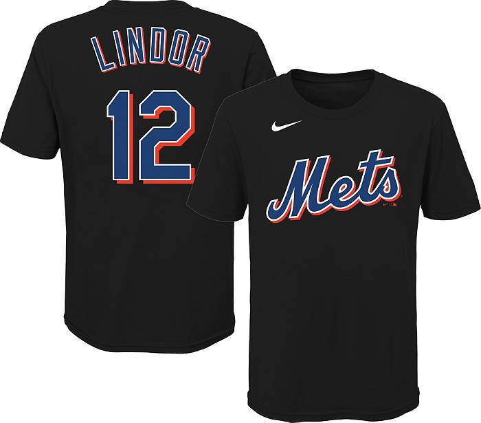 Nike Youth New York Mets Francisco Lindor #12 Black T-Shirt