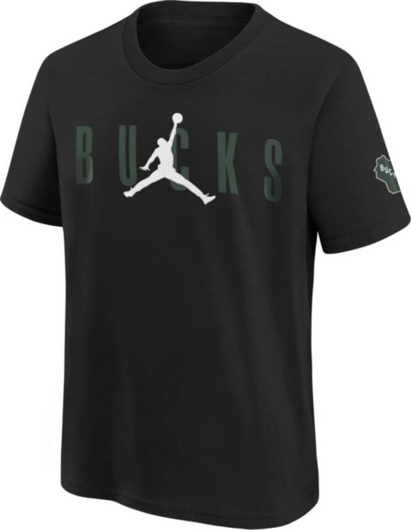 Jordan Youth Milwaukee Bucks Black T-Shirt