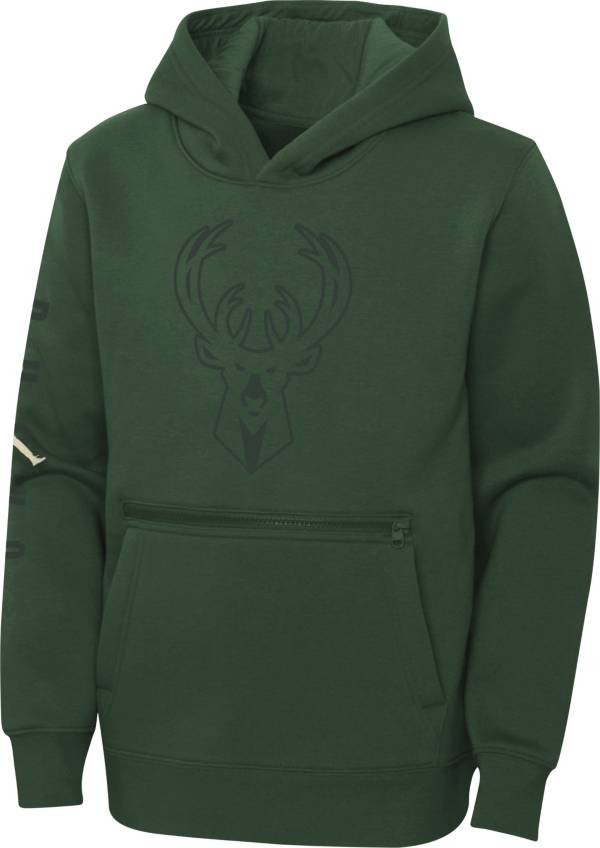 Jordan Youth Milwaukee Bucks Green Statement Pullover Hoodie product image