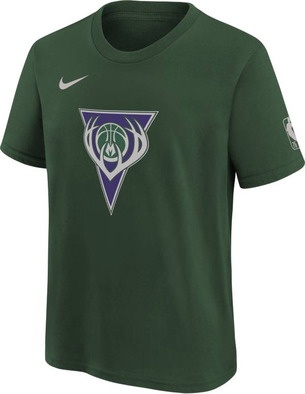 Nike Youth 2021-22 City Edition Milwaukee Bucks Green Logo T-Shirt product image
