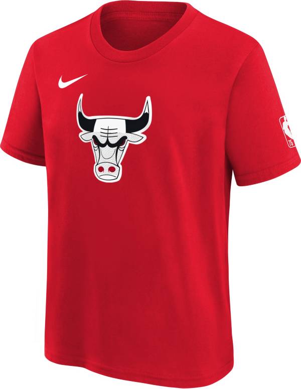 Nike Youth 2021-22 City Edition Chicago Bulls Red Logo T-Shirt