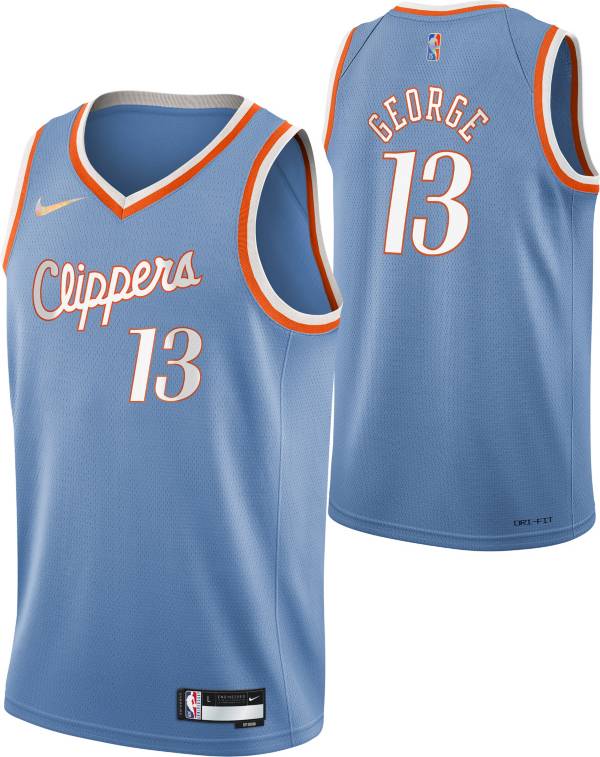 Nike Youth 2021-22 City Edition Los Angeles Clippers Paul George #13 Blue Swingman Jersey product image