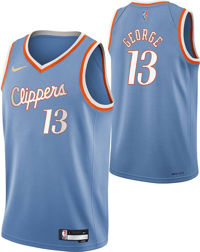 Nike Youth 2021-22 City Edition Los Angeles Clippers Paul George #13 Swingman Jersey - Blue - S - S (Small)