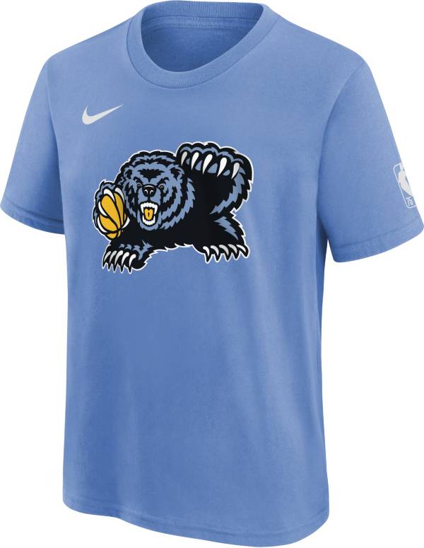 Nike Youth 2021-22 City Edition Memphis Grizzlies Blue Logo T-Shirt