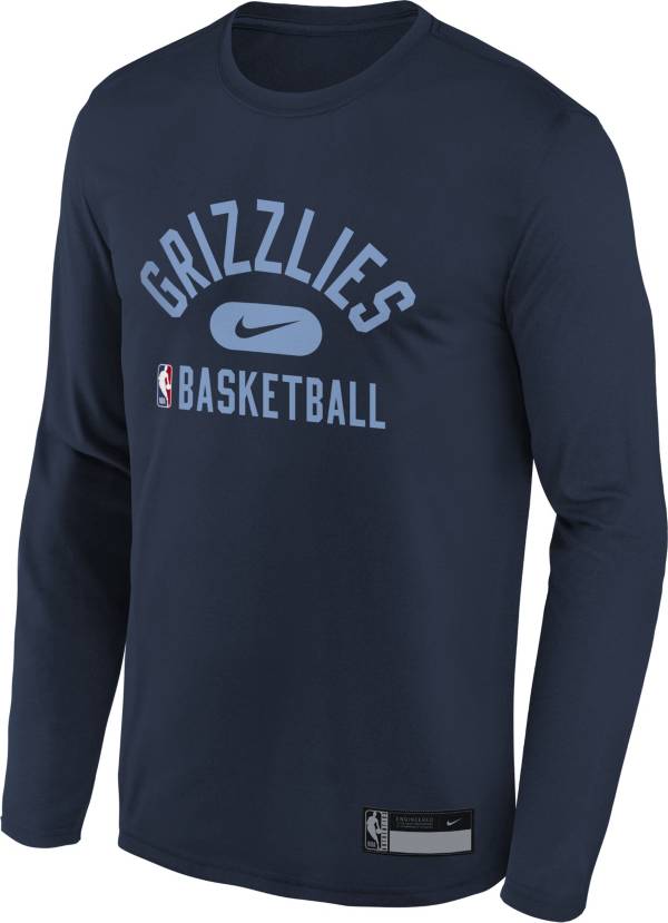 Nike Youth Memphis Grizzlies Navy Long Sleeve Practice Shirt