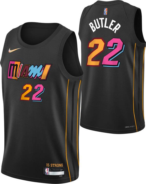 Nike Youth 2021-22 City Edition Miami Heat Jimmy Butler #22 Black Swingman Jersey