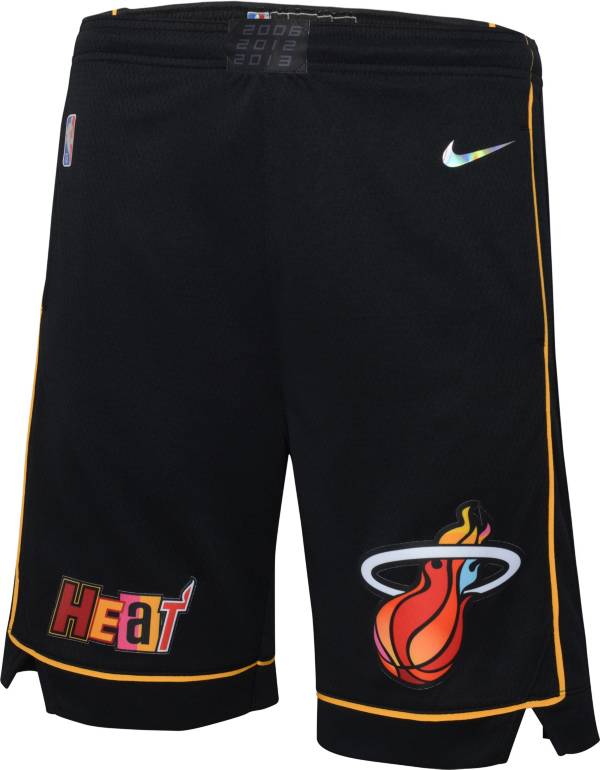 Nike Youth 2021-22 City Edition Miami Heat Black Swingman Shorts