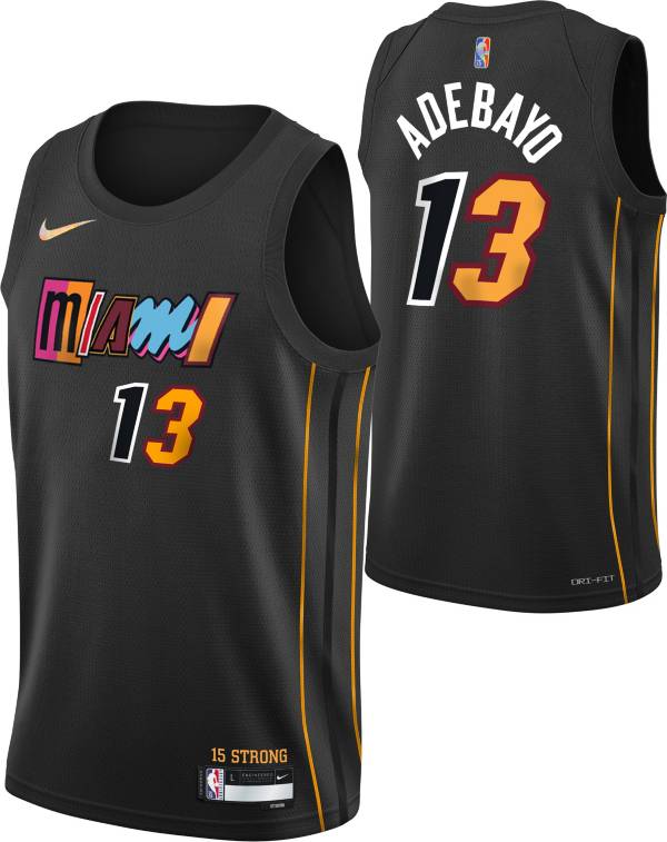 Nike Youth 2021-22 City Edition Miami Heat Bam Adebayo #13 Black Swingman Jersey