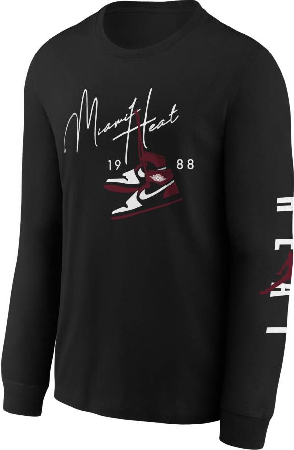 Jordan Youth Miami Heat Black Long Sleeve Statement T-Shirt | Dick's Sporting Goods