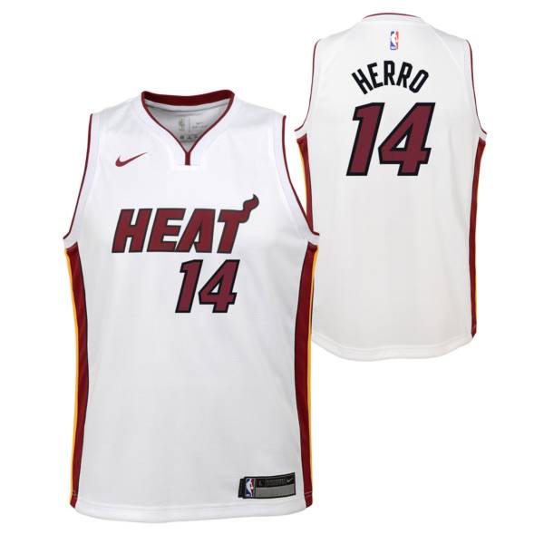 Nike Youth Miami Heat Tyler Herro #14 White Dri-FIT Swingman Jersey