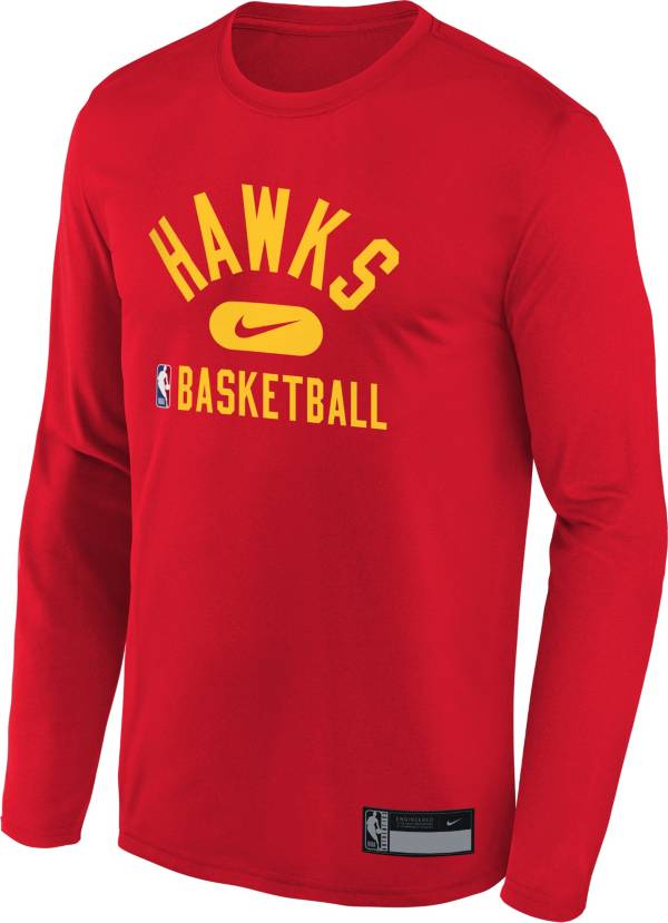 Nike Youth Atlanta Hawks Red Long Sleeve Practice Shirt