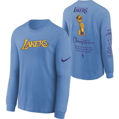 sorry, Nike Youth 2021-22 City Edition Los Angeles Lakers Blue Courtside Long Sleeve T-Shirt is currently out of stock