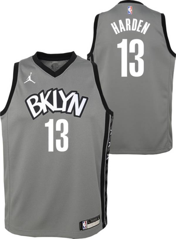 Jordan Youth Brooklyn Nets James Harden #13 Grey Swingman Jersey