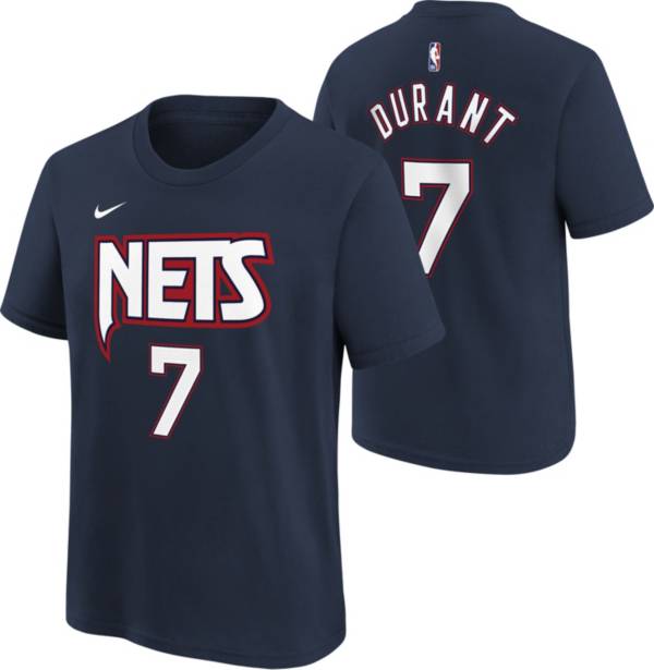 Nike Youth 2021-22 City Edition Brooklyn Nets Kevin Durant #7 Navy Player T-Shirt product image