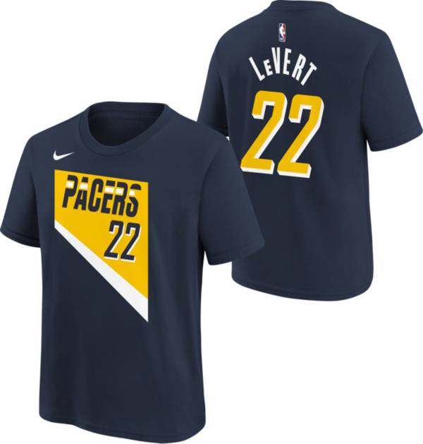 Nike Youth 2021-22 City Edition Indiana Pacers Caris LeVert #22 Navy Player T-Shirt