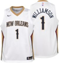  Nike Men's New Orleans Pelicans Zion Williamson #1 Dri-FIT Navy  T-Shirt (Large) : Sports & Outdoors