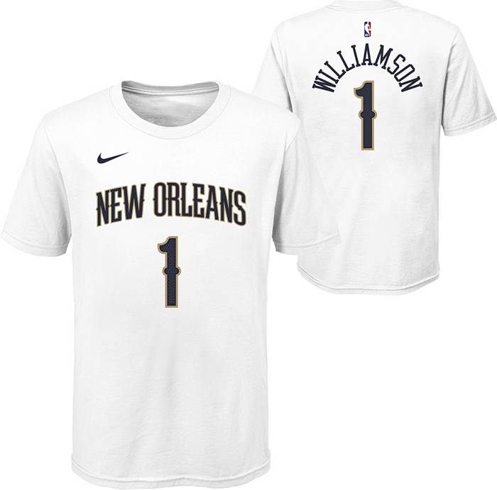 Nike Youth New Orleans Pelicans Zion Williamson #1 White T-Shirt