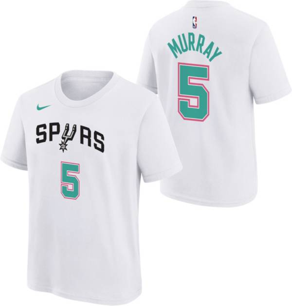 Nike Youth 2021-22 City Edition San Antonio Spurs Dejounte Murray #5 White Player T-Shirt