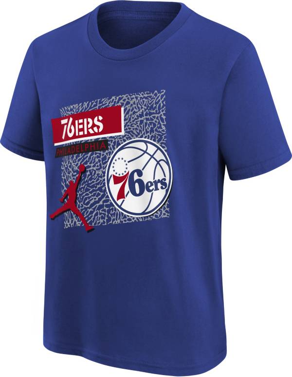 Jordan Youth Philadelphia 76ers Blue Statement T-Shirt