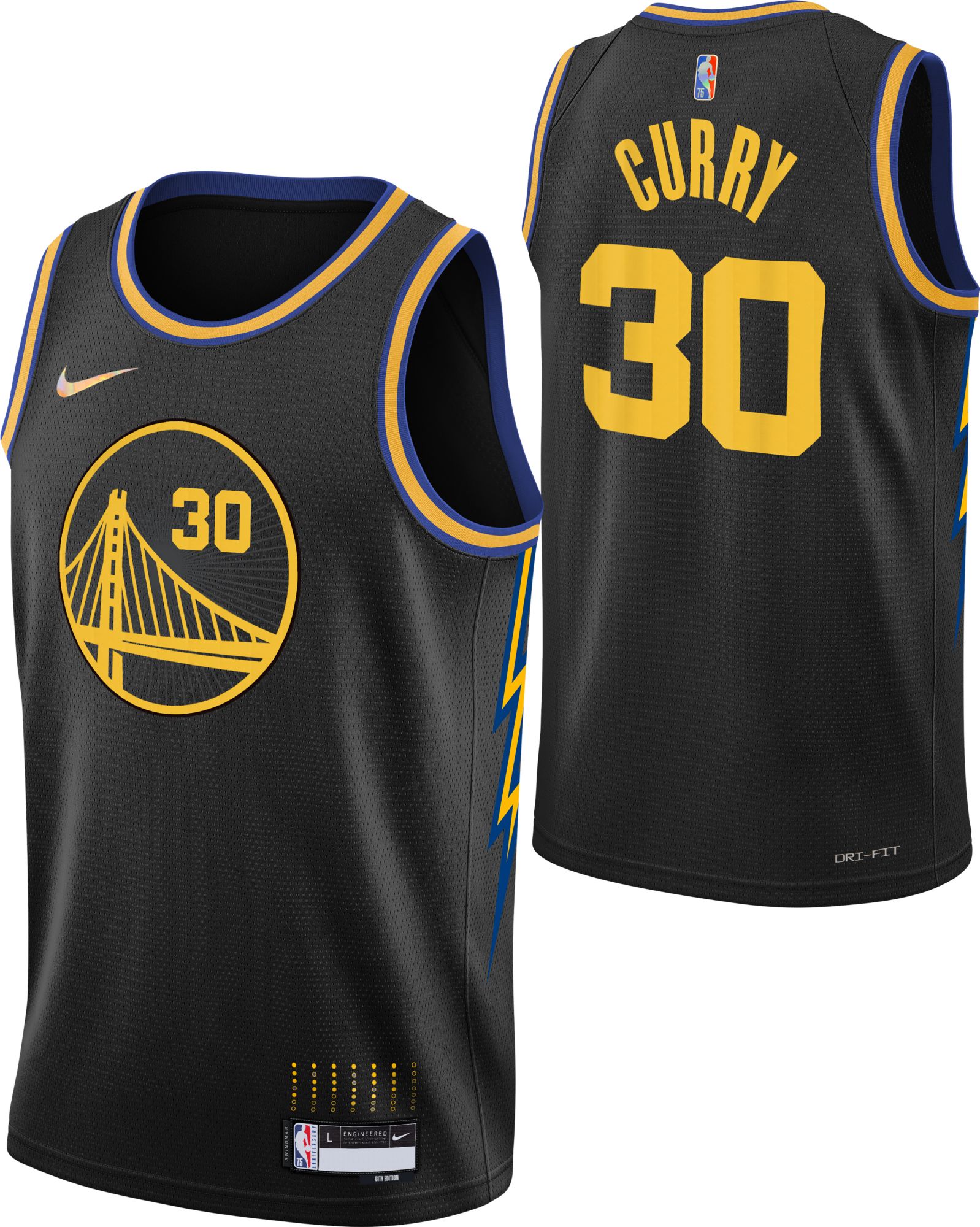 Stephen Curry Golden State Warriors Nike Youth 2021/22 Swingman Jersey - City  Edition - Black