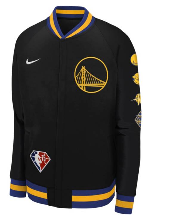 Nike Youth 2021-22 City Edition Golden State Warriors Black Long Sleeve Showtime Jacket