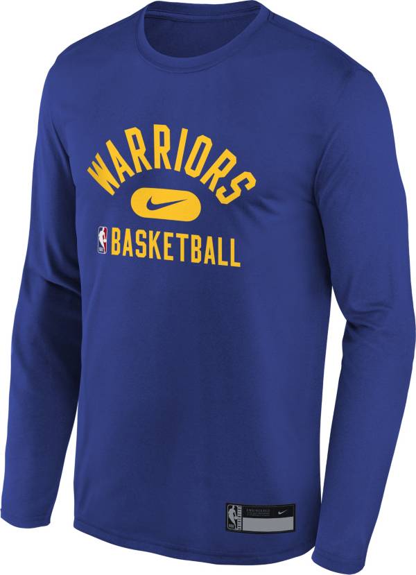 Nike Youth Golden State Warriors Blue Long Sleeve Practice Shirt