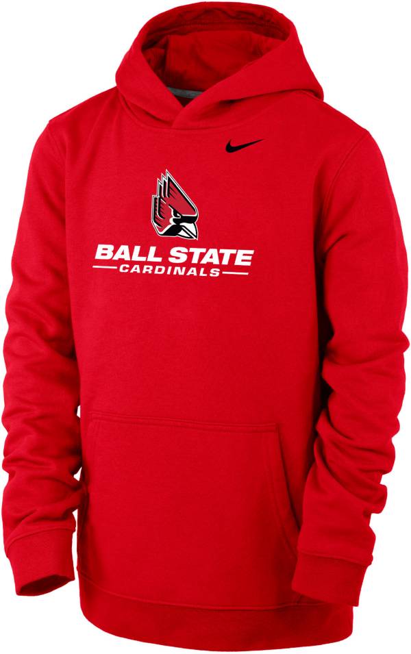 Nike Youth Ball State Cardinals Cardinal Club Fleece Pullover Hoodie - L - L (Large)