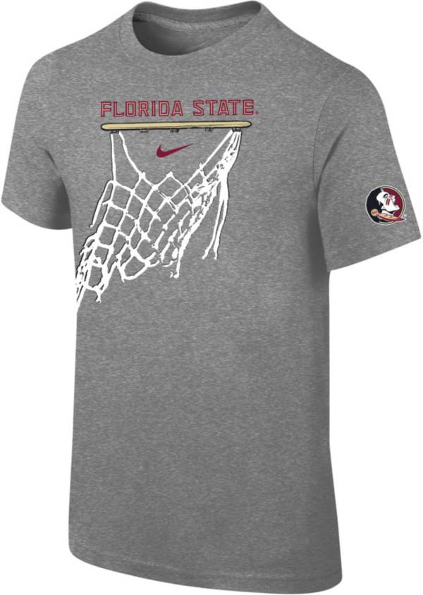 Nike Youth Florida State Seminoles Grey Cotton Basketball Hoop T-Shirt product image