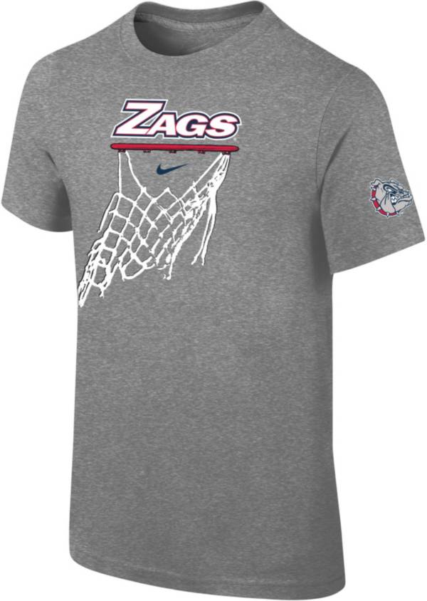 Nike Youth Gonzaga Bulldogs Grey Cotton Basketball Hoop T-Shirt product image