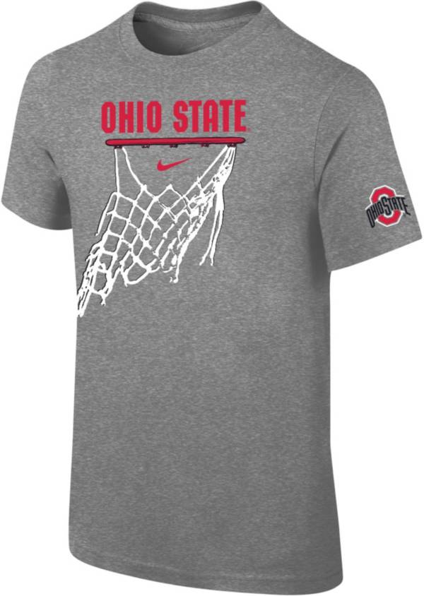 Nike Youth Ohio State Buckeyes Grey Cotton Basketball Hoop T-Shirt product image