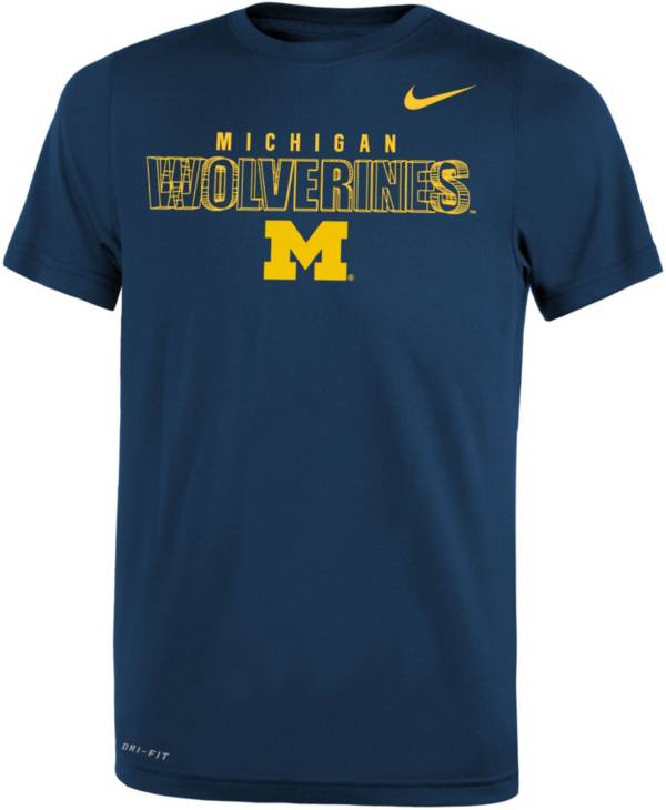 Nike Youth Michigan Wolverines Blue Dri-FIT Legend T-Shirt