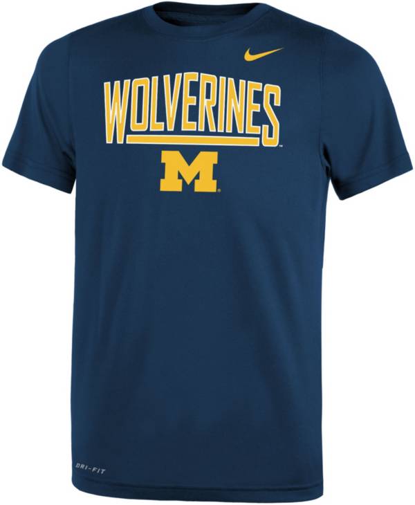 Nike Youth Michigan Wolverines Blue Dri-FIT Legend T-Shirt