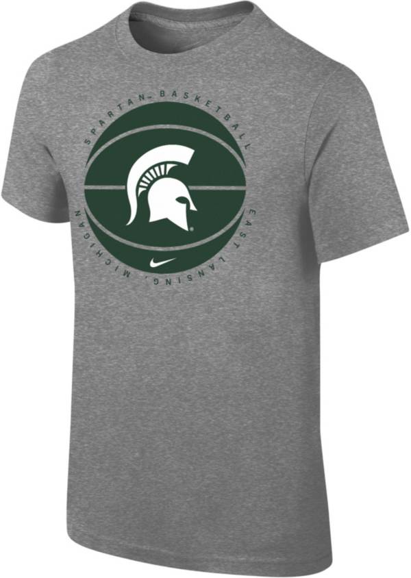 Nike Youth Michigan State Spartans Grey Cotton Basketball Team T-Shirt product image