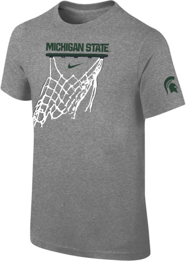 Nike Youth Michigan State Spartans Grey Cotton Basketball Hoop T-Shirt product image