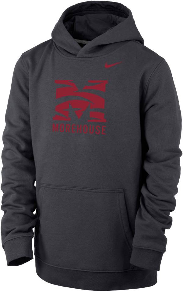 Nike Youth Morehouse College Maroon Tigers Grey Club Fleece Pullover ...