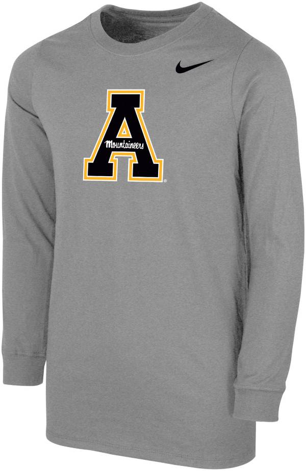 Nike Youth Appalachian State Mountaineers Grey Core Cotton Long Sleeve T-Shirt product image