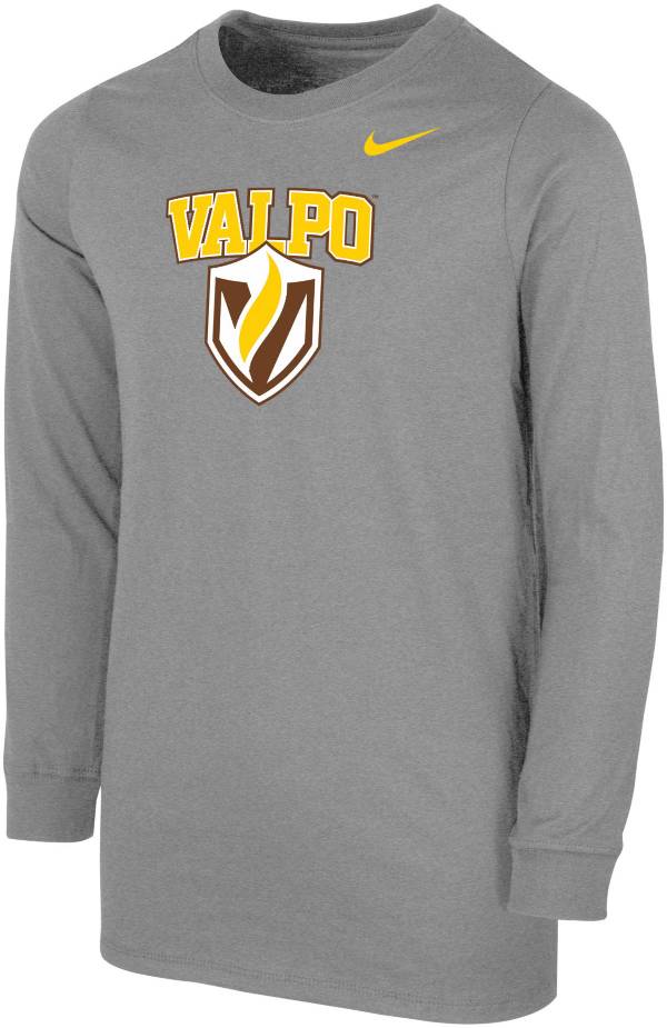 Nike Youth Valparaiso Crusaders Grey Core Cotton Long Sleeve T-Shirt