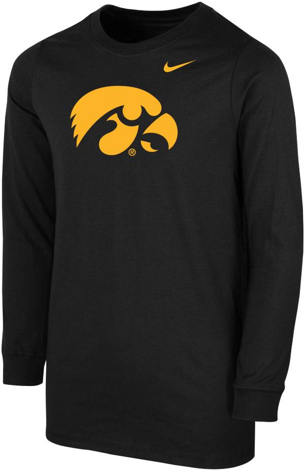 Nike Youth Iowa Hawkeyes Core Cotton Long Sleeve Black T-Shirt product image