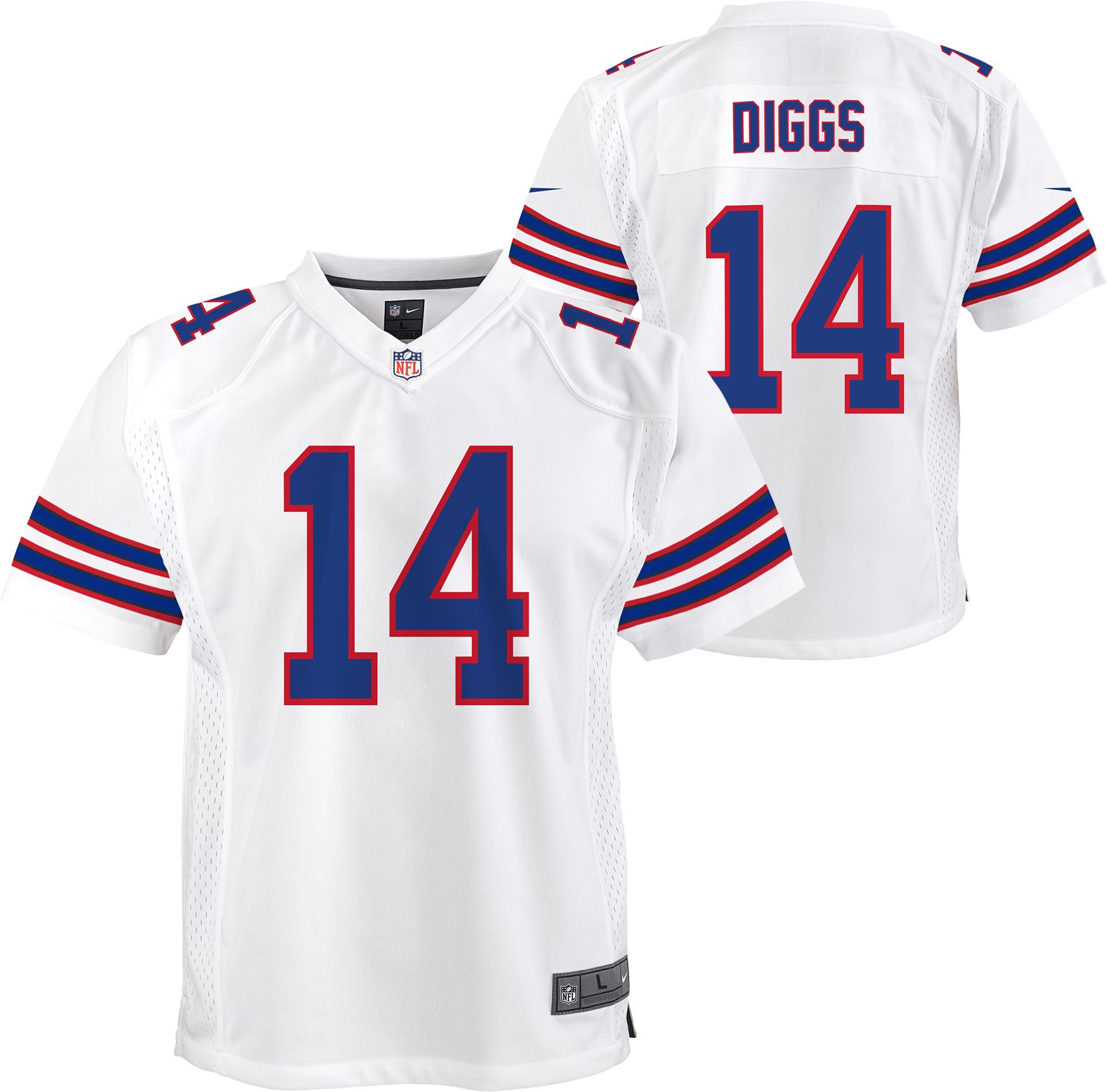 Buffalo Buffalo Bills No14 Stefon Diggs White Men's Nike Team Logo Dual Overlap Limited Jersey