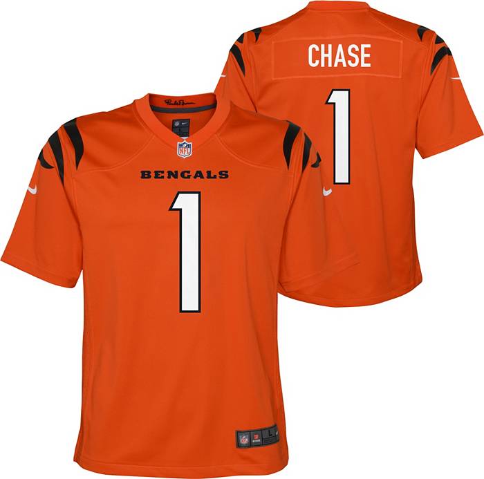 Nike Youth Cincinnati Bengals Ja'Marr Chase #1 Orange Game Jersey