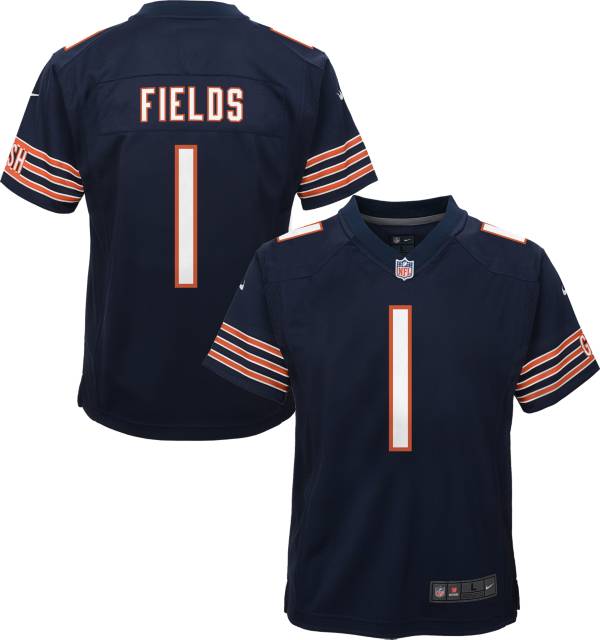 Nike Men's Chicago Bears Justin Fields #1 Atmosphere Grey Game Jersey