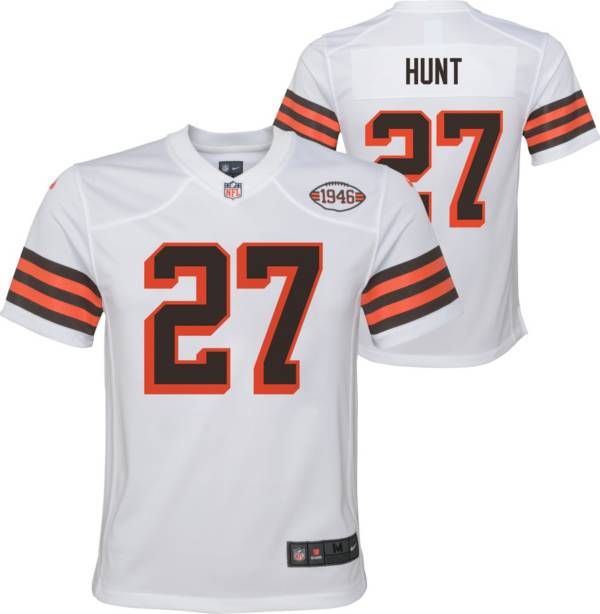 Kareem Hunt Cleveland Browns Game-Used #27 White Jersey vs