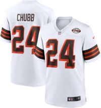 Limited Youth Nick Chubb Gray Jersey - #24 Football Cleveland